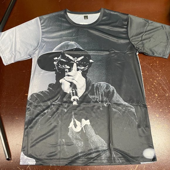 Mf Doom Mens Gray Short Sleeve Crew Neck Graphic Pullover T Shirt Size XL, L - Picture 1 of 4